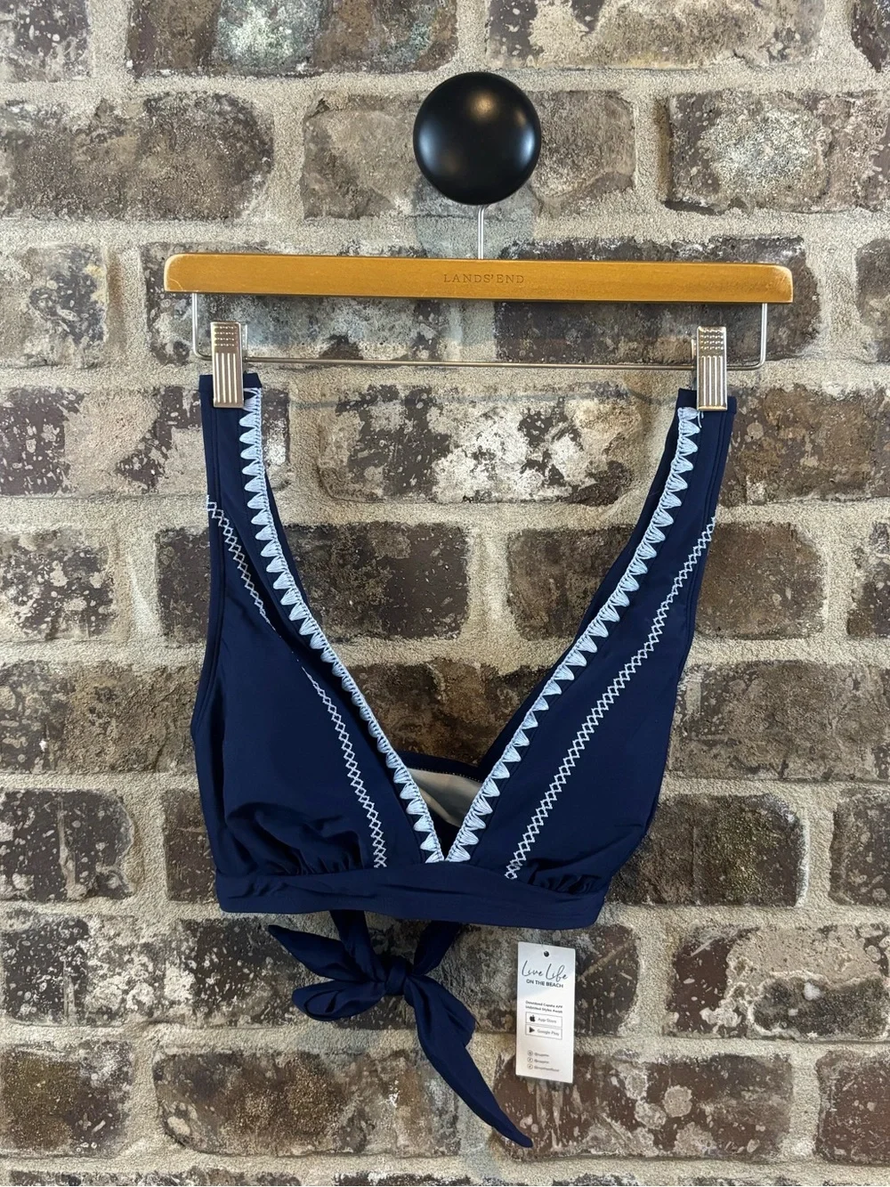 Cupshe Women’s Navy Blue Embroidered Two-Piece Swim Set Size M